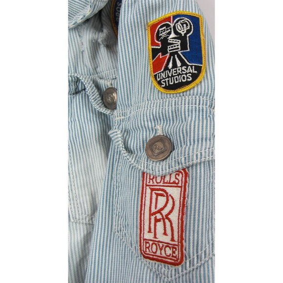 Vintage Classic Blue Denim Jean Jacket Distressed Size Large Trucker NWT - Picture 8 of 13